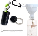 Pojemniki z białkami w proszku Zestaw białek podróży Biały z 1 Carabiner 1 Szczotka i 1 Mini Pocket Pill Box Wzmocnione, aby zapobiec rozlewowi siłowni przedtreningowy suplement do proszku
