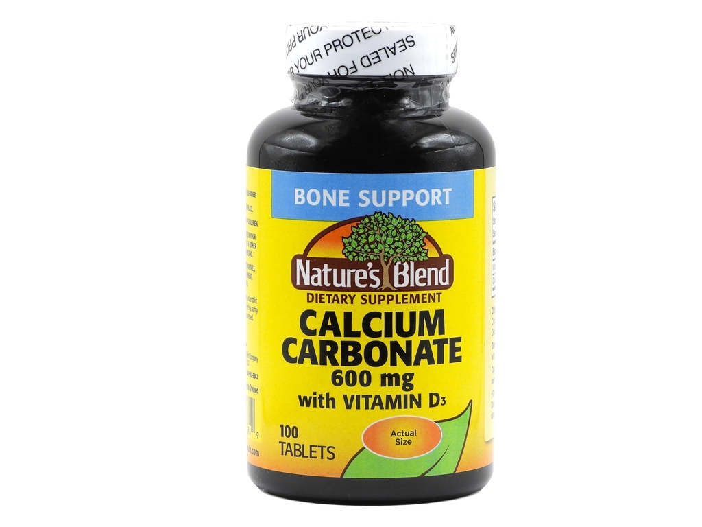 Mieszanka naturalna Karbonian wapnia 600 mg z D3 400 IU 100 Tabletki, (Opakowanie po 1), 079854016819