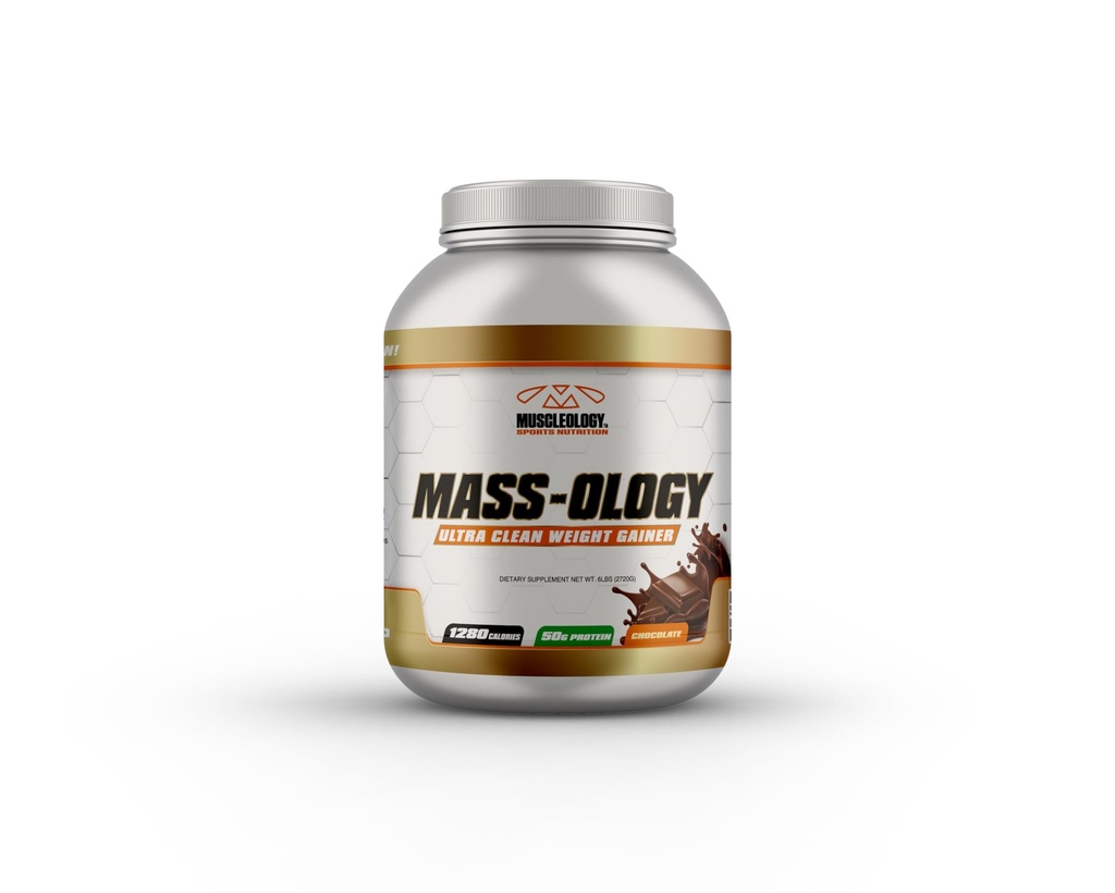 MUSCLEOLOGY Waga Gainer 124; Proszek z białka serwatki 124; Budowniczy mięśni dla mężczyzn i kobiet 124; Czekolada, 6 funtów