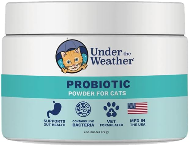 Pod warunkami pogodowymi Pet Probiotyka Proszek dla kotów 124; Vet Spreparowane Probiotyczne Suplement do Żywieniowych Gut Zdrowie 124; Promotes Good Trawienie i Immunitet 124; Pomaga Okazjonalnie Biegunka dla kotów (2.54 Oz)
