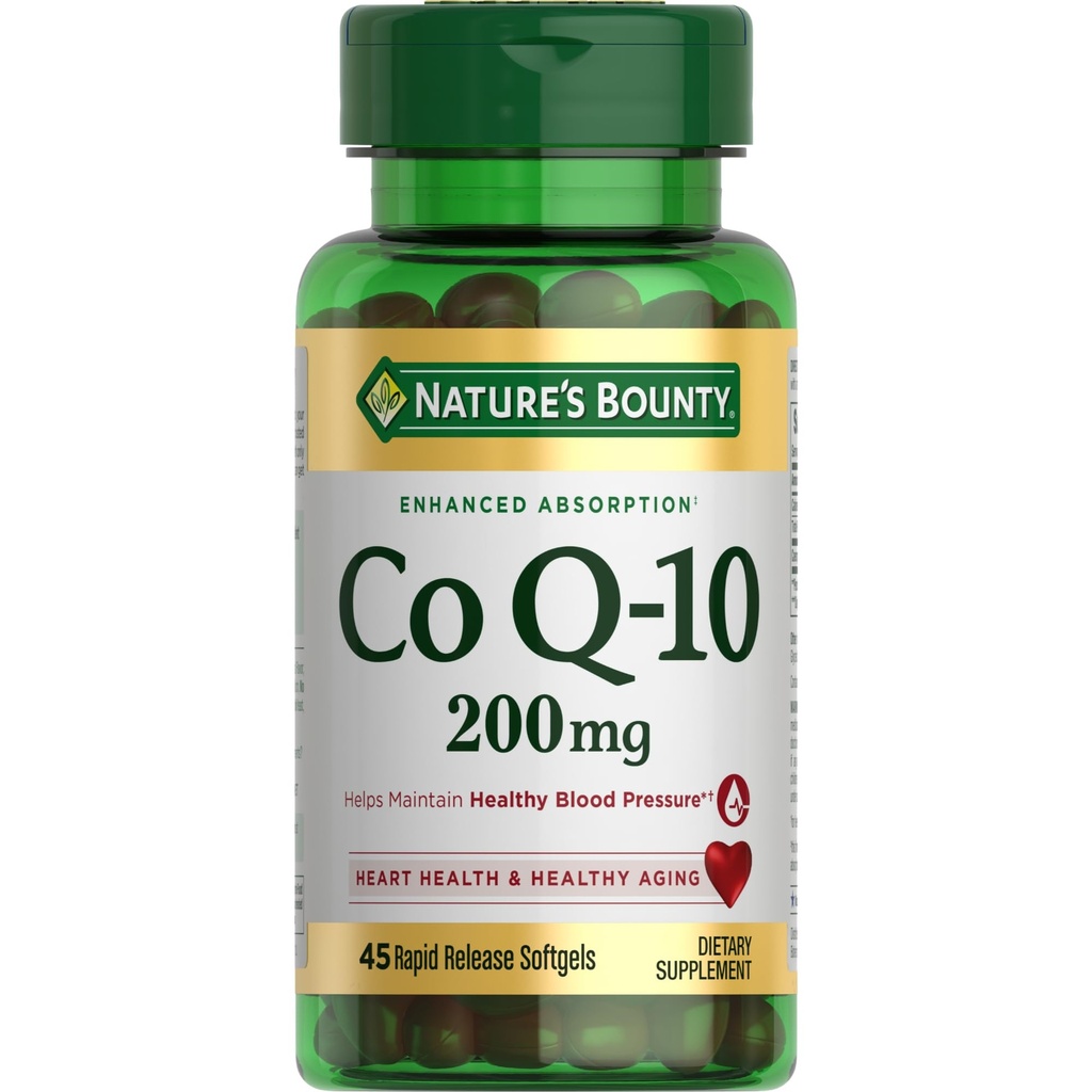 Nature 's Bounty CoQ10, Heart Health and Healthy Aging, Suplement diety, 200mg, 45 Softgels szybkiego wydania