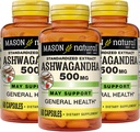 MASON NATURAL Ashwagandha 500 mg, Adaptogen for Stress & Energy Support, Suplement ziołowy, 180 Day Supply