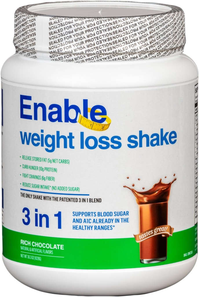 Włącz Weight Loss Shake - Bogaty aromat czekoladowy do pysznej i odżywczej wymiany posiłków, 2lb 11oz