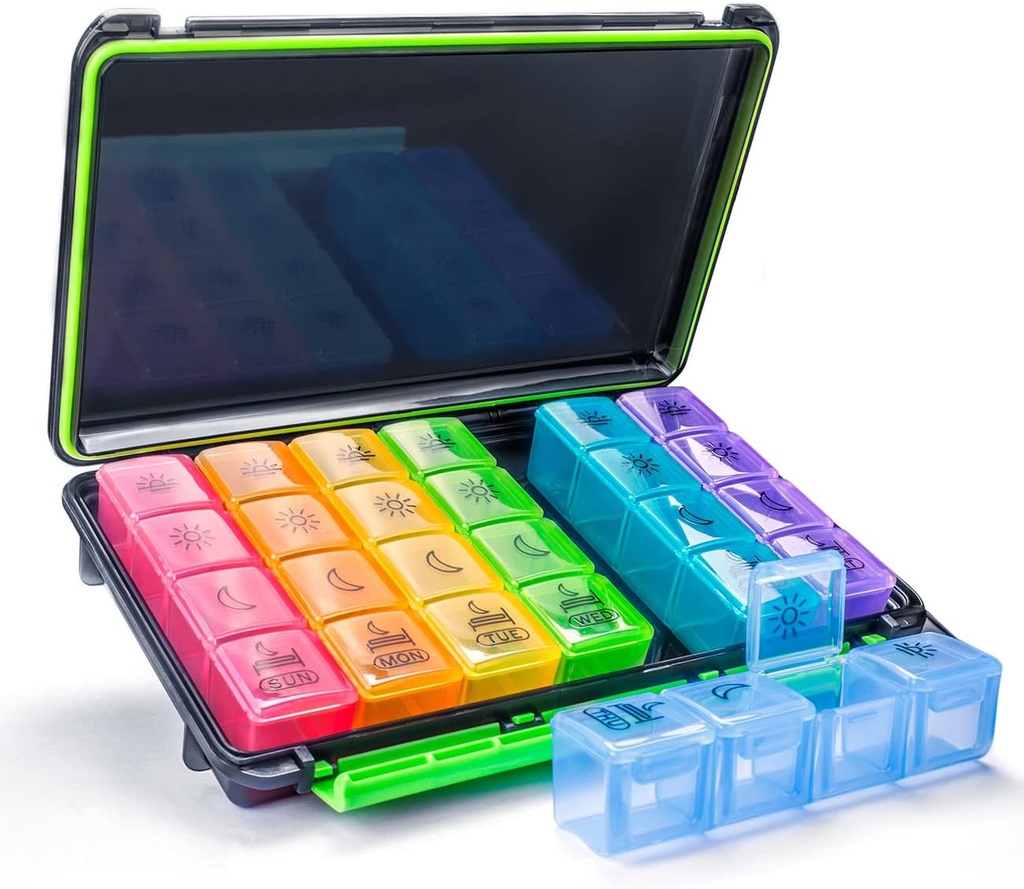 Tygodniowa organizatorka pilek, 7-dniowa skrzynka na pióro (4-Times- A- Day) Przenośna do podróży z moisture- Proof Design Pill case to Pills / Witamina / Olej rybny / Suplementy