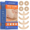 Sylikonowe Arkusze Blizny dla piersi - 8 opakowań, w tym 4 Arkusze Kotwicowe Areola Soft Strips & 4