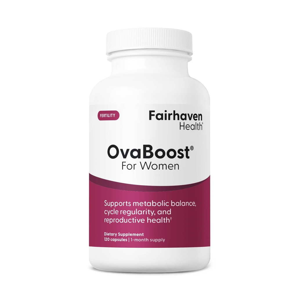 Fairhaven Health Ovaboost Suplementy płodności dla kobiet 124; Pojęcie dla jej wsparcia Ovulation & Egg Quality z Myo- Inositol & Folate 124; Witamina prenatalna Naturalne wsparcie płodności 124; 120 Kapsułki