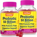 WellYeah (2 Pack 50 Billion Probiotics + Prebiotyki dla mężczyzn i kobiet Gummies - Wsparcie pokarmowe, Gut Health, Immune Support Gummy - Probiotyki dla zdrowia trawiennego z 12 Szczepami - 60 Gummies