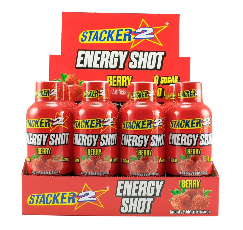 Stacker 2 Energy Shots, Berry, 12 Shots 2oz. Butelki