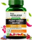 Roślina Biotin 10000mcg do wzrostu włosów z blocker DHT, Keratin i Omega 3 Suplement Wartości odżywcze dla mężczyzn i kobiet - Ayurvedic Nutrigents for Hair Fall, Skóra i paznokci Zdrowie - 60 Kapsułki