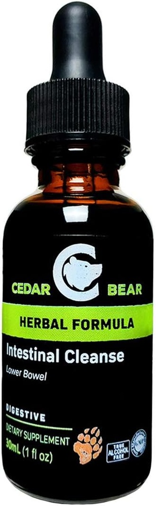 Cedar Bear Instinal Oczyść płynny suplement ziołowy, który zmniejszy środowisko systemu trawiennego, Dopuszczając Fl Oz do Flourish 1 Fl