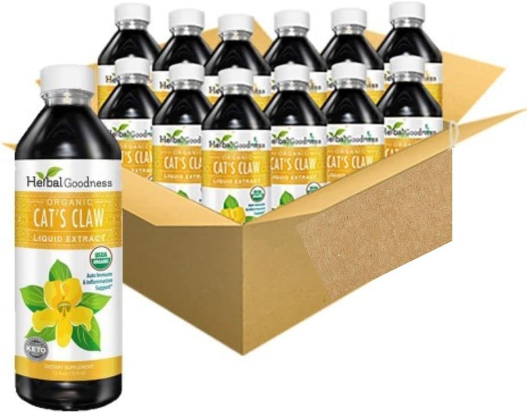Kot 's Claw Liquid Extract -Vegan -Gluten- Free - Organic Cat' s Claw Liquid Extract -12oz -Herbal Goodness (Opakowanie 12)