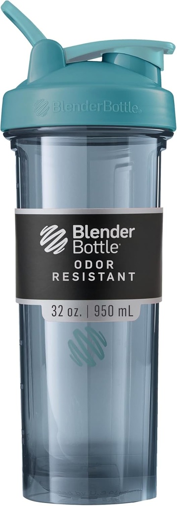BlenderBottle Shaker Butelka Pro Series Perfect for Protein Shakes and Pre Workout, 32- Ounce, Cerulean Blue
