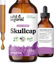 Wild & Organic Skullcap Herb Tincture - Suplement Skullcap dla wsparcia nastrojów - Relaxing Liquid Extract Drops - Wegan, Cukier i Alkohol - 4 fl oz