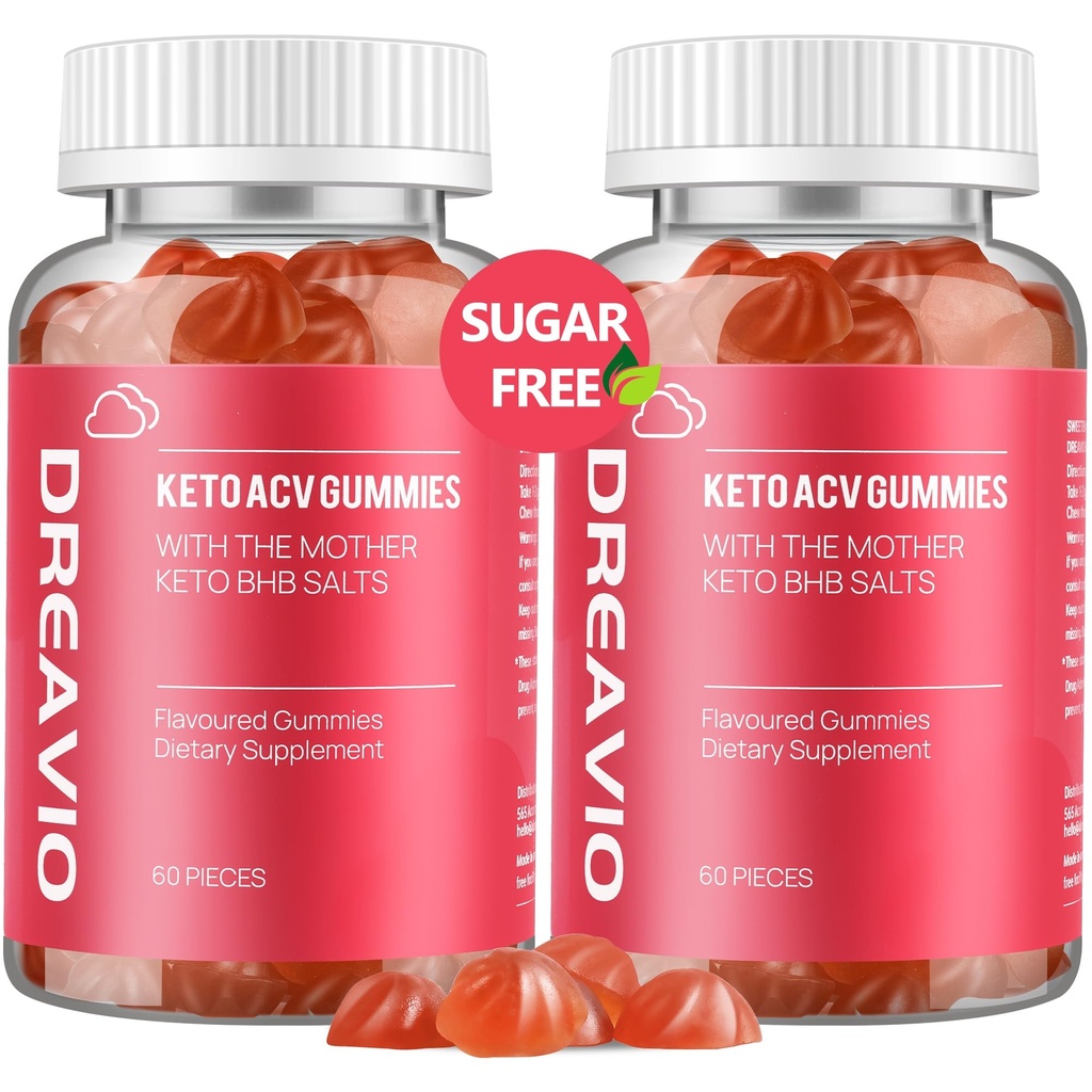 DREAVIO Keto Gummies ACV Advanced Weight Loss- Sugar Free 1000mg Jabłko Cydr Gummeje dla kobiet i mężczyzn, Vegan Keto Jabłko Cydr Suplement dla dorosłych
