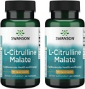 Swanson L- Citruline Malate - Acidum Amino Acid Supplement Propaging Energy Production & Healthy Blood Circulation - Natural Formula wspierająca ogólne Wellness - (60 kapsułek, 750mg każdy) (2 opakowania)