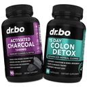 Aktywowany Węgiel Węglowy & Oczyszczalnia Colon Detox - Organic Coconut Charcoal Pills & Colon Cleanse for Stomach Gas Bloat & Regularność - Boel Movel Movement Supplements for Stomach Bloating, Gut Support