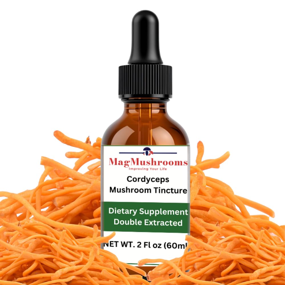 MagMushroom Cordyceps Mushroom Extract Liquid Tincture, Daily Supplement, Podwójne ekstrahowane dla maksymalnej mocy, 2 Fl. oz., 60 Daily