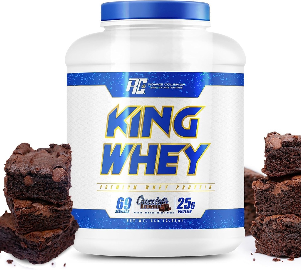Ronnie Coleman Signature Series King Mass XL Protein Powder, Weight and Muscle Gainer, 60g Protein, 180g Karbohydraty, 1000 + Calories per Serving, Kreatyna i Glutamina (20lb, Dark Chocolate)