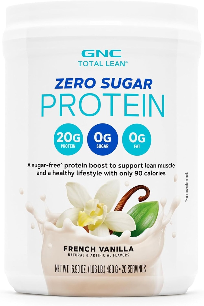 GNC Suma Lean Zero Sugar Protein Powder, 20g, No Sugar, No Fat, 90 Calories, French Vanilla, 20 Służenia