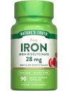 Nature 's Truth Żelazo Suplement dla kobiet i mężczyzn 124; 28 mg 124; 90 Kapsułki Bisglicynian żelaza 124; Non-GMO, Gluten Free