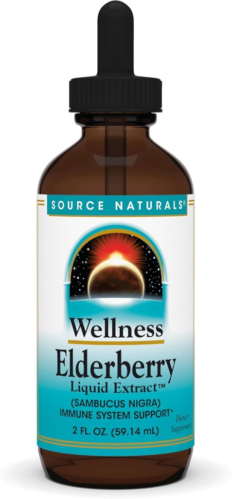 Źródło Naturals Wellness Elderberry Extract, 2 OZ - Wsparcie systemu immunologicznego *