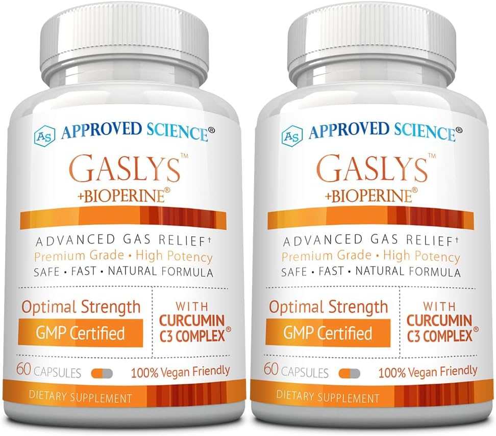 Zatwierdzone Science ® Gaslys ™ - Soothe Digestive Tract, Leverates Gas and Stomach Cramps - Proszek karczocha, Ginger, Nasiona kopru - 60 Hrabia - Opakowanie 2