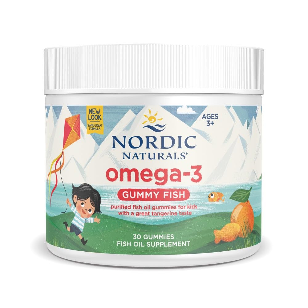 Nordic Naturals Nordic Omega-3 Gummy Fish, Tangerine - 30 Gummy Fish - 124 mg Total Omega- 3 z EPA & DHA - Non-GMO - 30 Servings