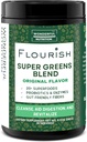 Flourish Super Zieloni. Zielony proszek Mix for Energy, z Chlorella Organic Spirulina, Buraki Root Powder, Enzymy i Probiotyki, Oryginał, 30 Służenia