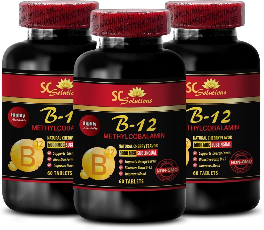 tabletki podtrzymujące odporność - METYLCOBALAMIN VITAMIN B- 12 5000 - suplement przeciwstarzeniowy dla kobiet, najlepsze suplementy energii, wytrzymałość, kapsułki podtrzymujące odporność, witamina b 12 metabolizm - 3 Bot 180