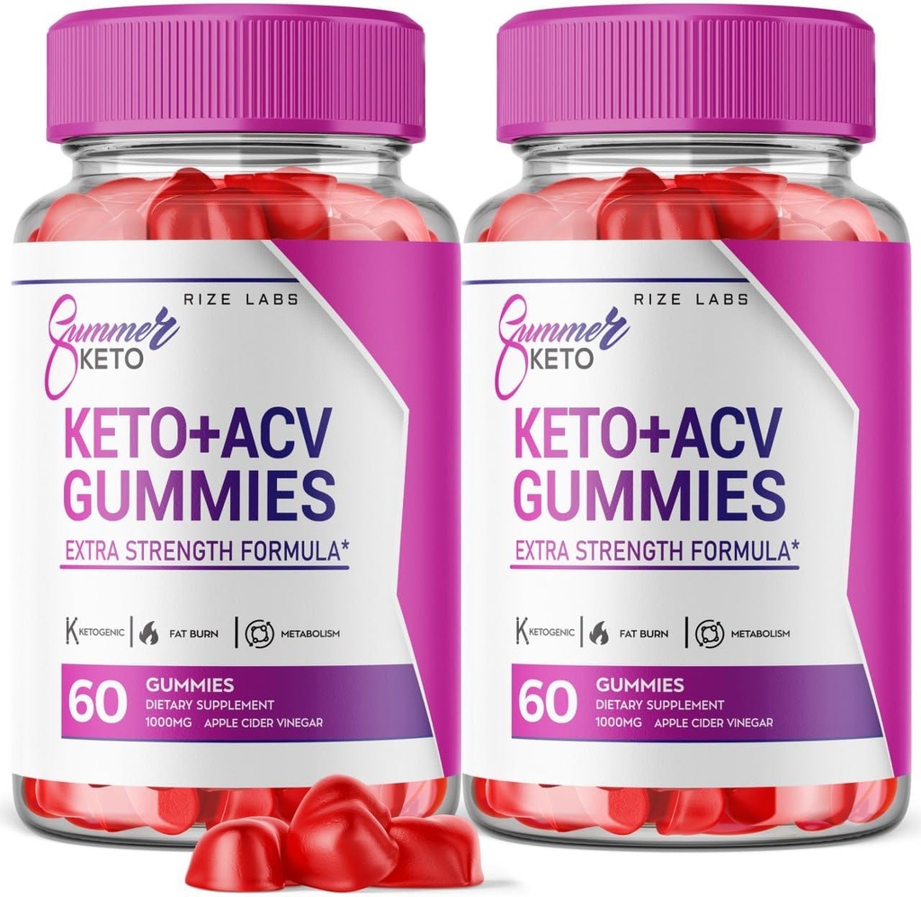 Rize laboratoria - Lato Keto + ACV Gummies - Lato Gummes utraty wagi - Dieta tłuszczu brzusznego, Wegan Advanced Formula (120 Gummies)