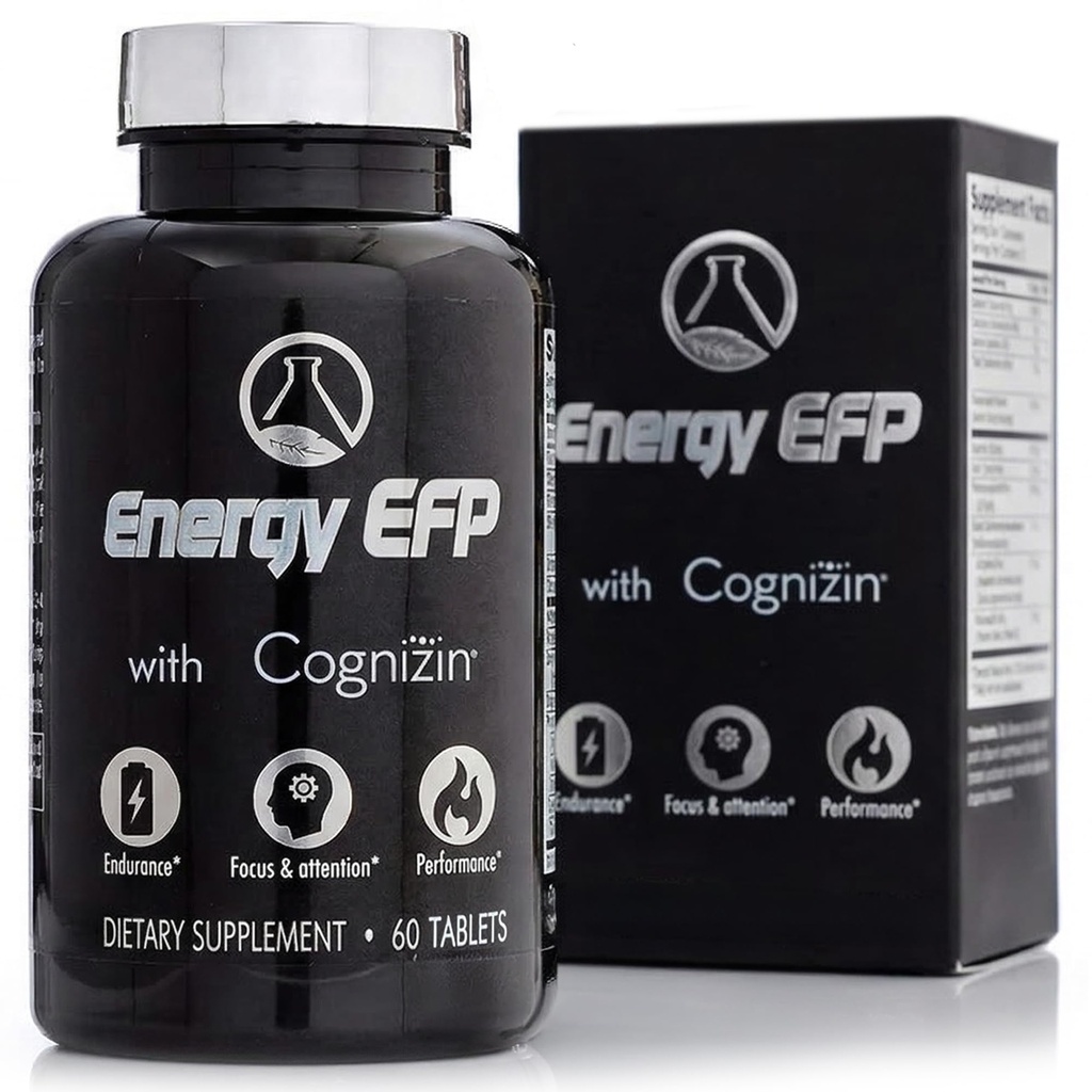 Energy EFP Brain Booster - 60Ct Nootropowe suplementy energii dla Focus & Stamina z Citicoline, Witamina B, Ashwagandha, L- Theanine, Ginseng