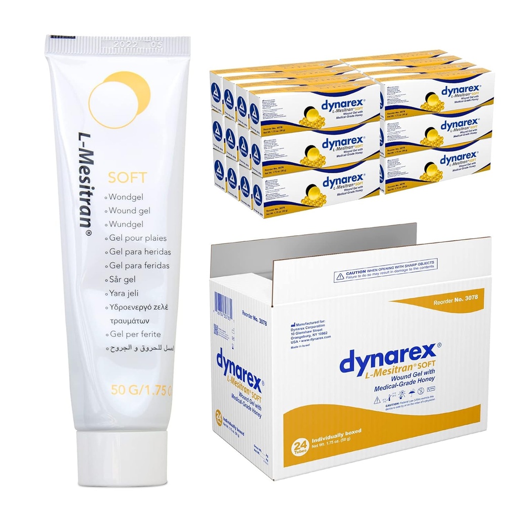 Dynarex Miód L- mesitran Miękkie rany gojenie żel z medycznego stopnia miód, 1,75 Ounces, 24 Hrabia