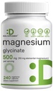 Magnezu Glycinate 500mg, 240 Veggie kapsułki 124; 100% Chelated for Easy Absorption Pension 124; Esential Mineral Supplement for Muscle, Sleep, & Heart Health *
