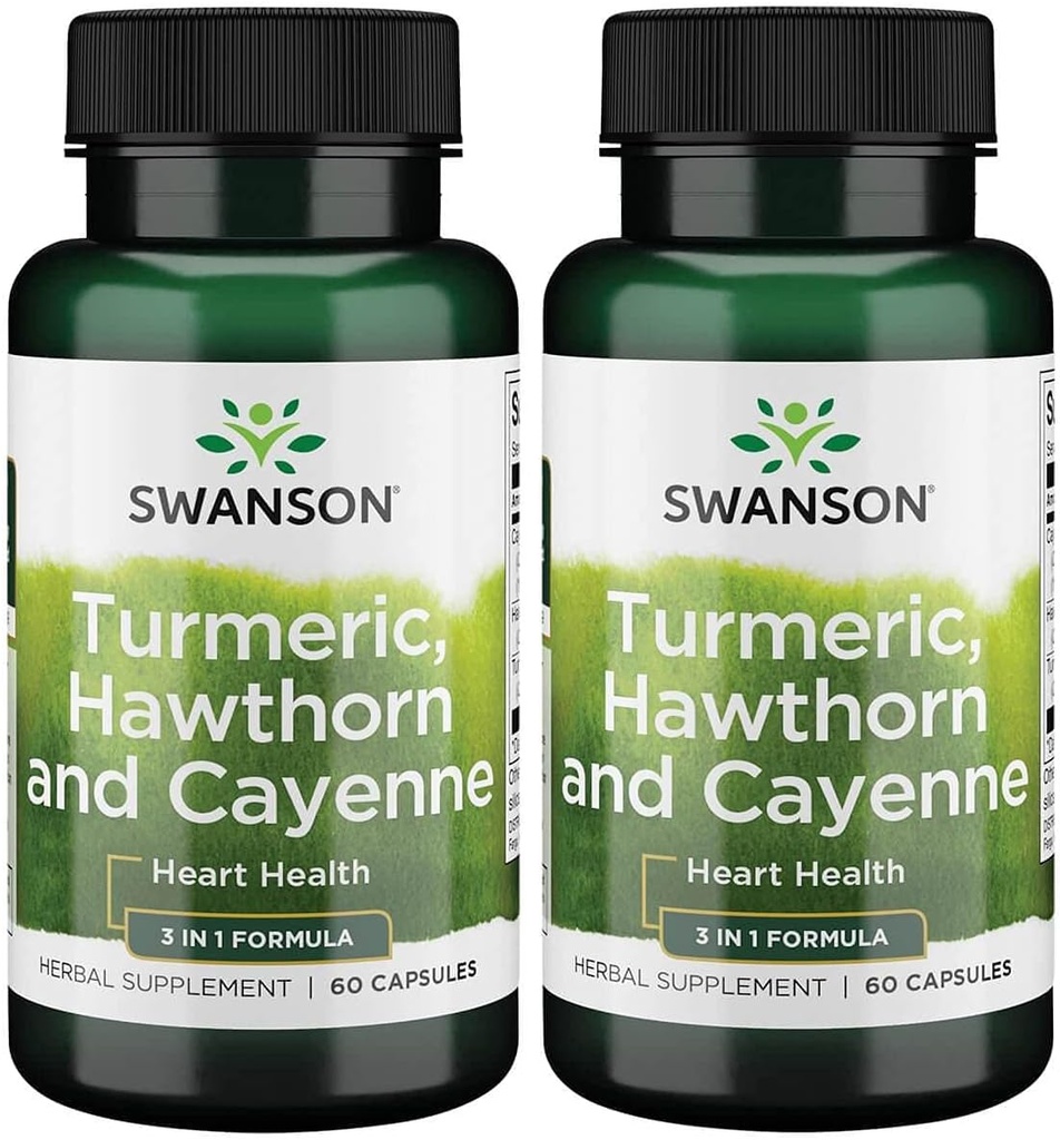 Swanson Full Spectrum Turmeric Hawthorn & Cayenne 60 kapsułki (2 opakowania)