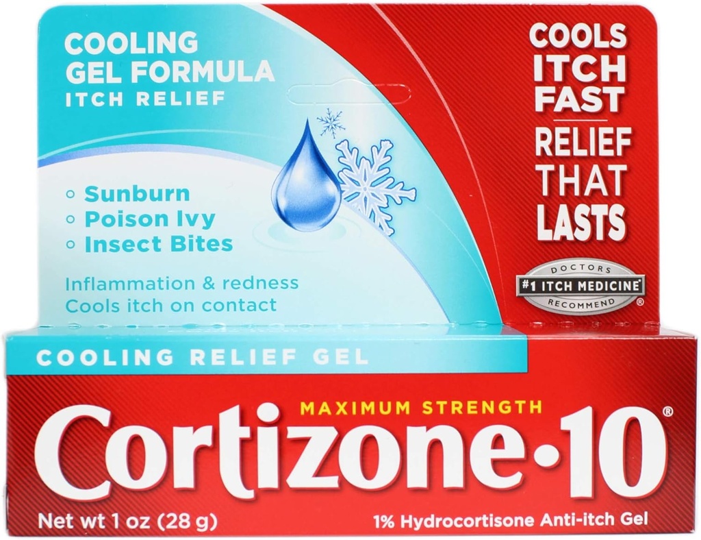 Cortizon- 10 Chłodzenie Relief Anti- Itch Gel 1 oz (Opakowanie po 9)