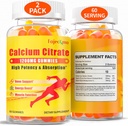 1200mg Gummies cytrynian wapnia dla dorosłych: suplement witaminowy bez cukrów z D3 K2 - Suplement o wysokiej absorpcji dla kobiet dla zębów kości (60 liczenie (opakowanie po 2))