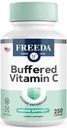 Witamina C FREEDA - Buforowana Witamina C 500 mg - Koszerna - Potężne przeciwutleniacze immunologiczne - Wrażliwe Witaminy żołądkowe C Kapsułki Askorbinian wapnia - Witamina C 500 mg - Suplement C VIT (250 Count)