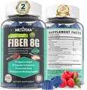 Sugar Free Prebiotic Fiber Supplement for Women & Men Between 124; 8G High Fiber Gummies with Mushroom, Pyllium Husk, Digestive Enzymes, Guar Gum, Inulina do wspierania Gut & Digestive Health 124; 120 Vegan Gummies