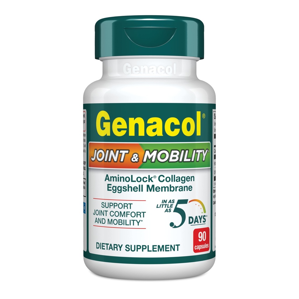 Genacol Joint & Mobility - Eggshell Membrane i Ultrahydrolizowane Peptydy Collagen, Wsparcie Joint Comfort & Mobilność, Wyniki w zaledwie 5 Dni, 90 Kapsułki (30- Day Supply)
