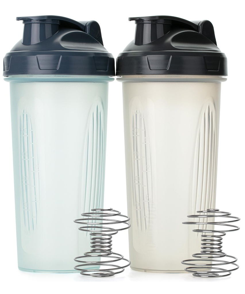 Mr Pen- Shaker Butelki do mieszanek protein, 28 oz, 2 pack, Clear, Protein Shaker Butelka z Wire Whisk Ball, Blender Butelka