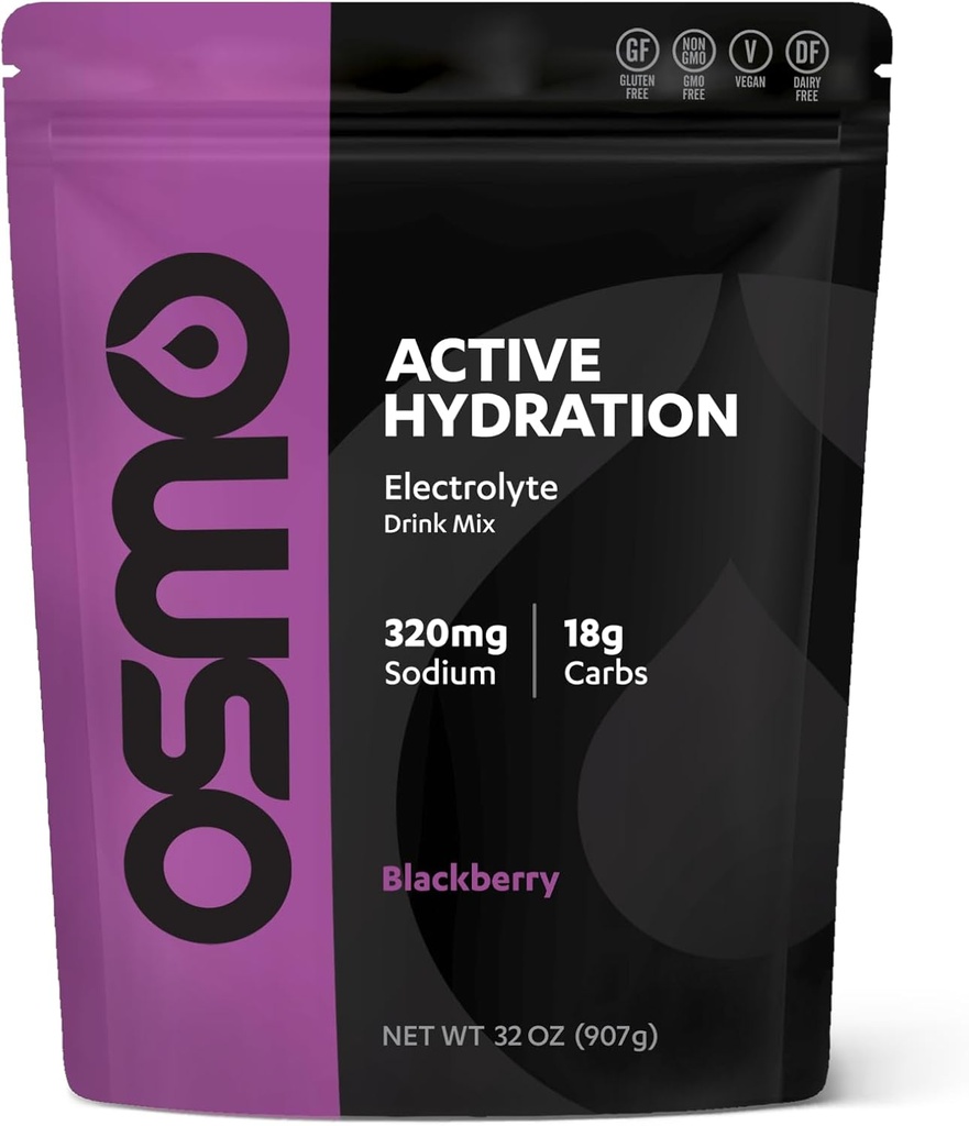 Osmo Aktywny proszek do hydrolizy elektrolitów (2lb Worek do resealable) - obejmuje sód, magnez, potas, węglowodory i witaminy, cukier trzcinowy - wszystkie naturalne składniki, 3X szybsze nawodnienie czarny jagody