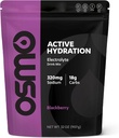 Osmo Aktywny proszek do hydrolizy elektrolitów (2lb Worek do resealable) - obejmuje sód, magnez, potas, węglowodory i witaminy, cukier trzcinowy - wszystkie naturalne składniki, 3X szybsze nawodnienie czarny jagody