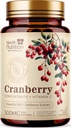 Pigułki żurawinowe Suplement 25,000mg - Świeże Żurawinowy równoważny proszek Ekstrakt z witamin C & E - Urynary Tract Health Support, Cran Berry Fruit, Formuła bez cukru, Butelki w USA - 60 Kapsułki