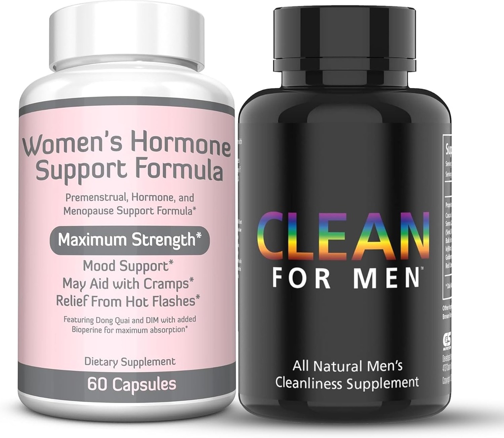 Re + Gen Nutrition Clean for Men Fiber Supplement & Women 's Hormon Balance Support, Witamina E, Dong Quai, Naturalne suplementy dla Bloating, Zaparcia i Gut Health, Stool Softeners, Pomaga oczyścić B