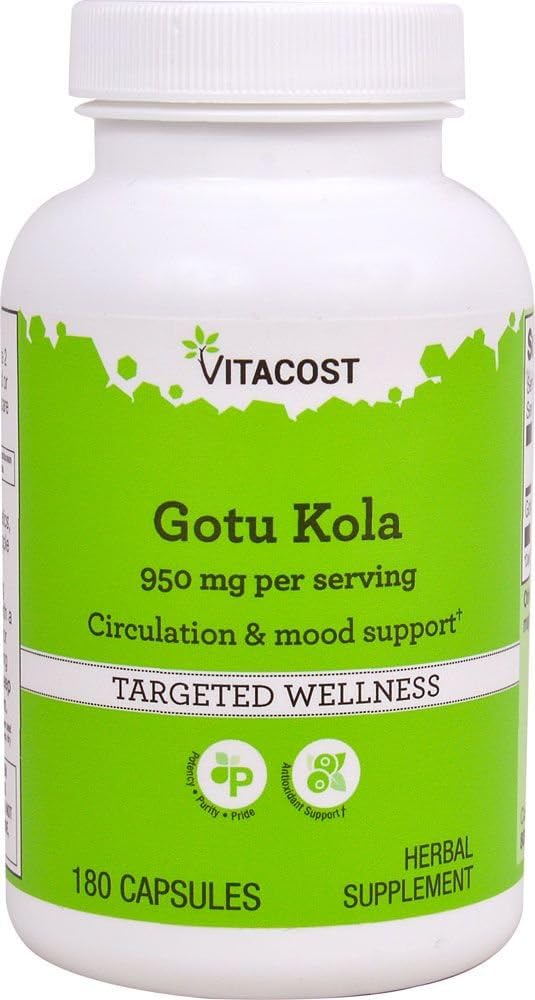 Vitacost Gotu Kola -- 950 mg na porcję - 180 kapsułek