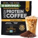 MariGold High Protein Coffee - Iced Vanilla Latte, 20g Grass- Fed Protein Isolate, Energy & Workout Boost, 2 Zdjęcia Organic Espresso, Non-GMO, 1 Carb netto, 1 Lb Bag, 15 Służenie