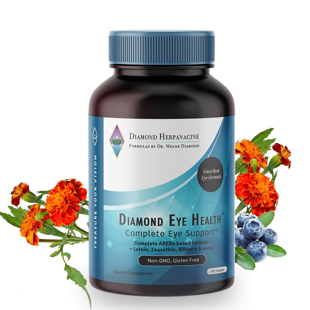 Diamond Eye Health - Natural Vitamin for Complete Eye Support - Healthy Eye Vitamin - Eye Health Vitamin to Help Reserve Aging Eyes - Wegan, Gluten- Free, Dairy-Free - (90 hrabia)