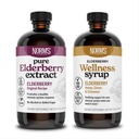 Norm 's Farms Elderberry Extract & Wellness Syrop Bundle 2 PK - Immune Support Elderberry Syrop dla dzieci i dorosłych - Made in USA, Pure, Pothent, Natural Ingredients, Wegan, Gluten- Free, Non-GMO - 8 Oz