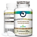 Colageno Hidrolizado para Mujer Pastillas Advanced Collagen + para La Cara, Cabello, Uñas Y Piel Saludable - 90 Capsulas De 1500 mg De Colágeno Puro Y Natural