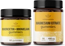 HERBAMAMA Quercetin and Magnezu Gummies Kit - Bundle of 800 mg Quercetin with Bromelain and 400 mg Magnezu Citrate Gummies - Vegan, Non-GMO, Gelatin- Free - 2 Pack